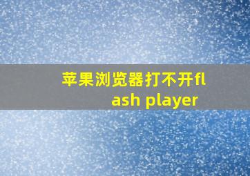 苹果浏览器打不开flash player